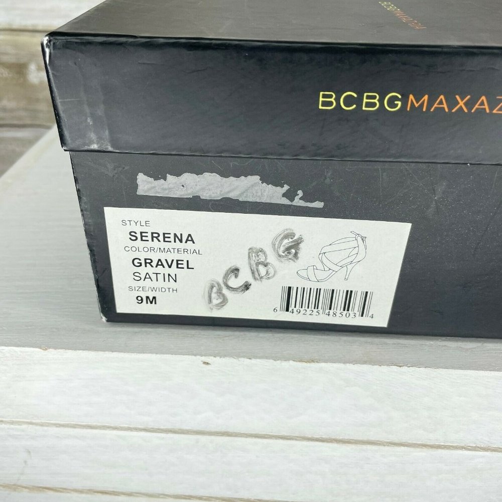 BCBG Max Azria Women Gold Cross Strap Stiletto Sli - Picture 8 of 8